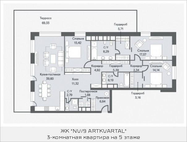Студия 166.79 м²
