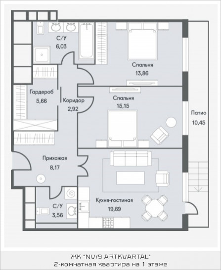 Студия 78.13 м²